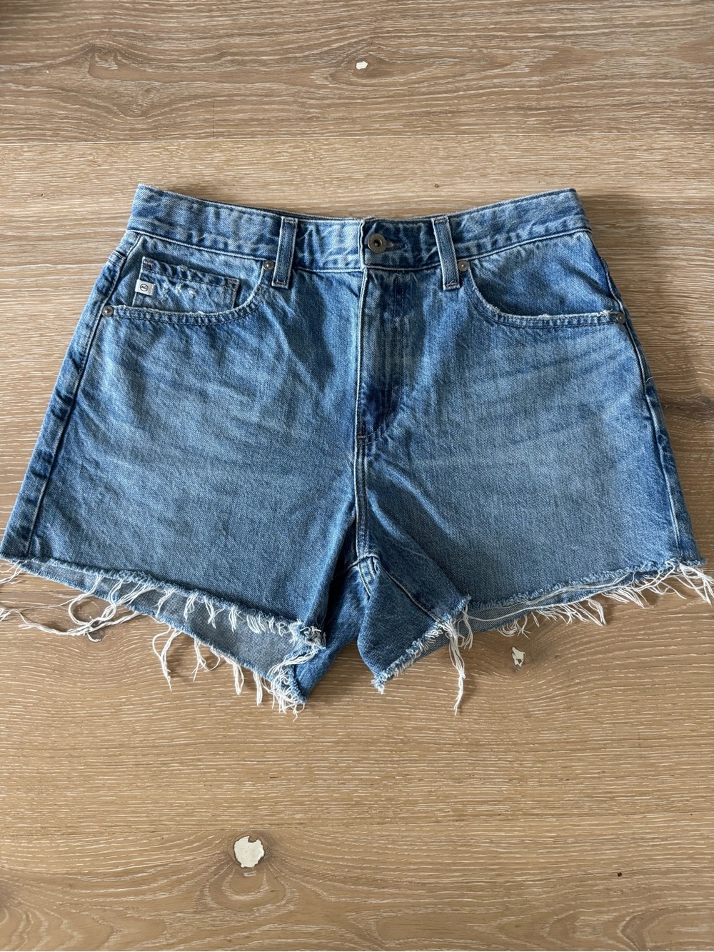 Ag Adriano Goldschmied Halle High Rise Relaxed Denim Cutoff Shorts Jean